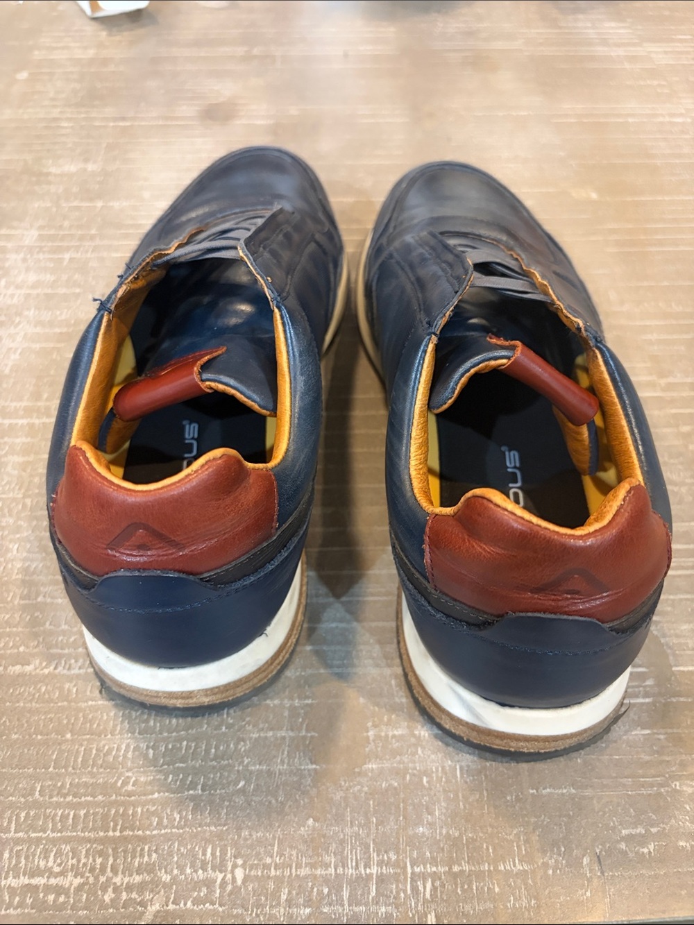 Ambitious Men’s Leather Sneakers – Navy Blue – Size 9.5 - Picture 4 of 7